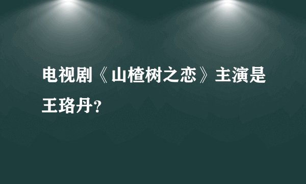 电视剧《山楂树之恋》主演是王珞丹?