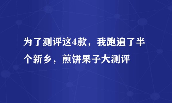 为了测评这4款,我跑遍了半个新乡,煎饼果子大测评