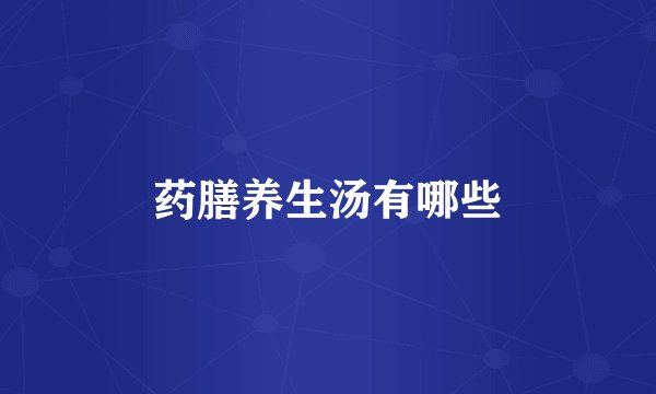 药膳养生汤有哪些