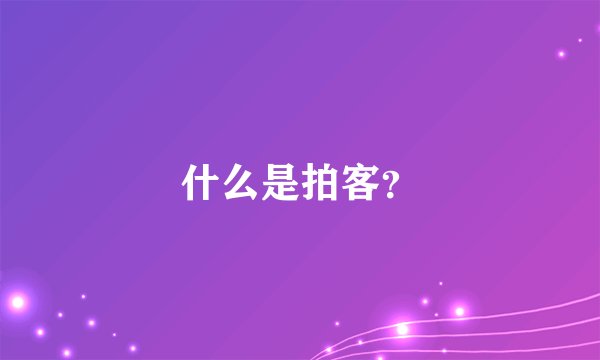 什么是拍客？
