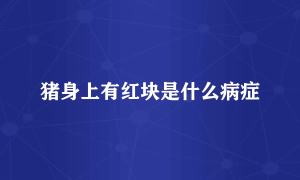 猪身上有红块是什么病症