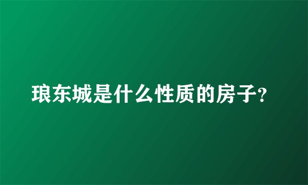 琅东城是什么性质的房子？