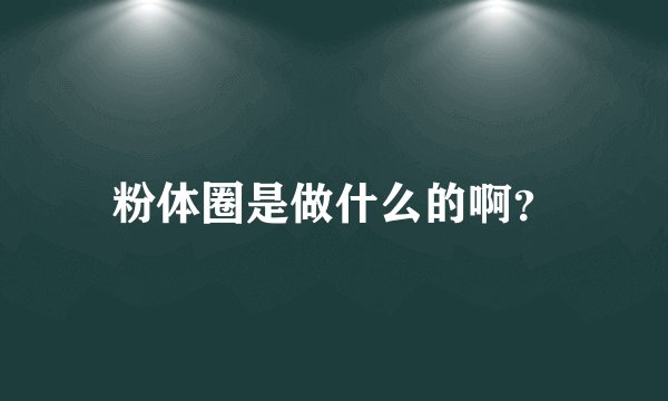 粉体圈是做什么的啊？