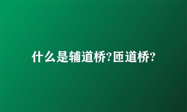 什么是辅道桥?匝道桥?