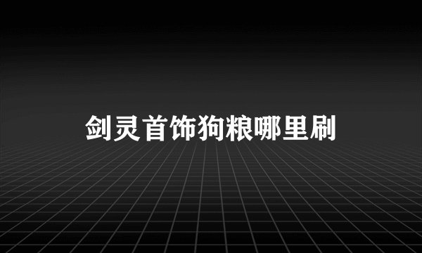 剑灵首饰狗粮哪里刷