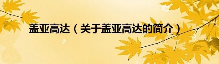 盖亚高达（关于盖亚高达的简介）