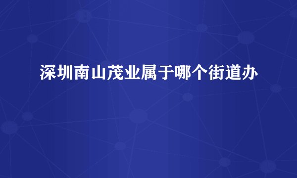 深圳南山茂业属于哪个街道办
