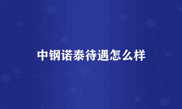 中钢诺泰待遇怎么样