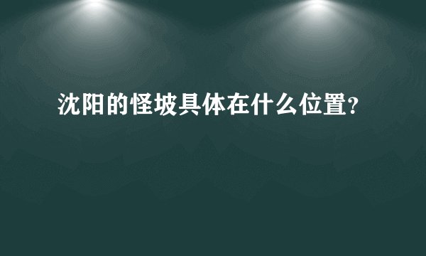 沈阳的怪坡具体在什么位置？