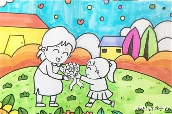 母亲节送给妈妈的画,孩子送妈妈的画怎么画?