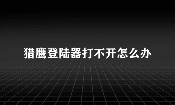 猎鹰登陆器打不开怎么办