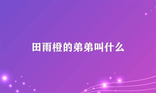 田雨橙的弟弟叫什么