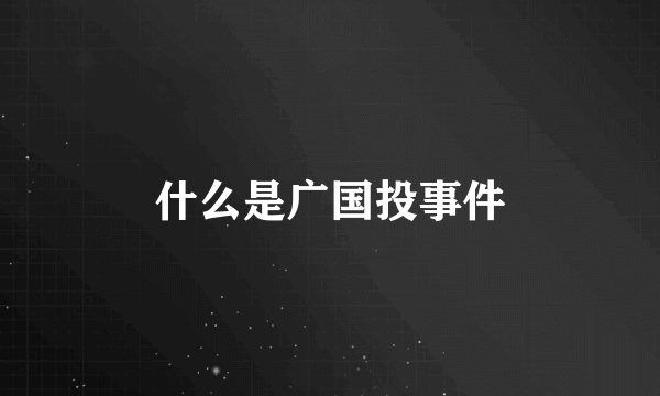 什么是广国投事件
