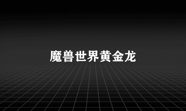 魔兽世界黄金龙
