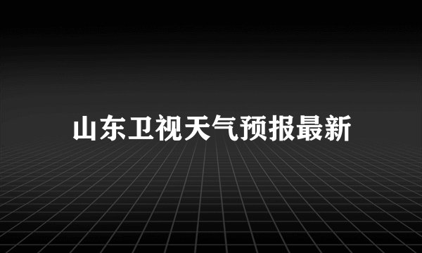山东卫视天气预报最新