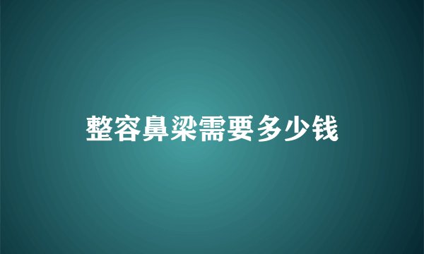 整容鼻梁需要多少钱