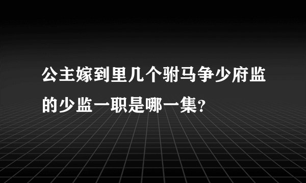 公主嫁到里几个驸马争少府监的少监一职是哪一集？