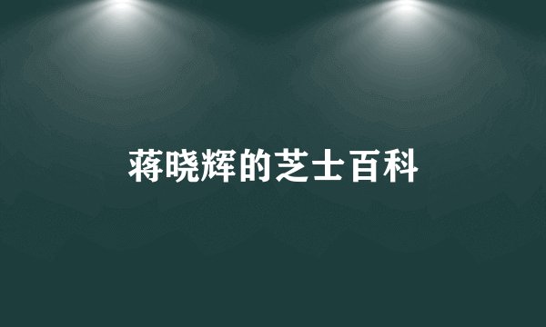 蒋晓辉的芝士百科