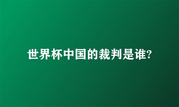 世界杯中国的裁判是谁?