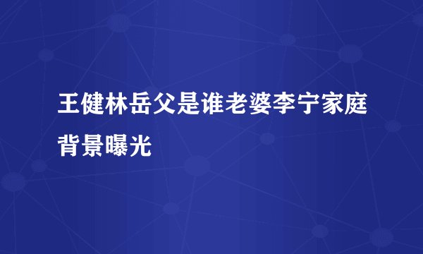 王健林岳父是谁老婆李宁家庭背景曝光