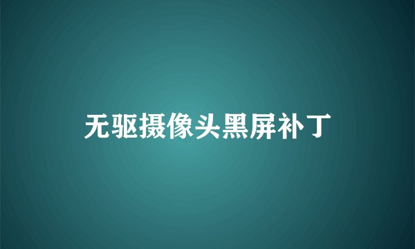 无驱摄像头黑屏补丁