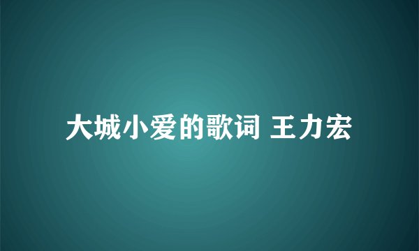大城小爱的歌词 王力宏