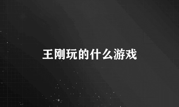 王刚玩的什么游戏
