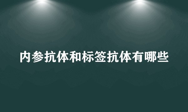 内参抗体和标签抗体有哪些