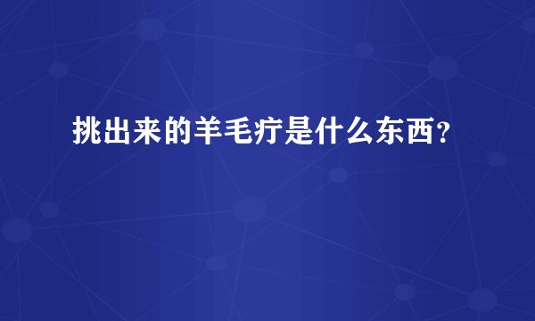 挑出来的羊毛疔是什么东西？