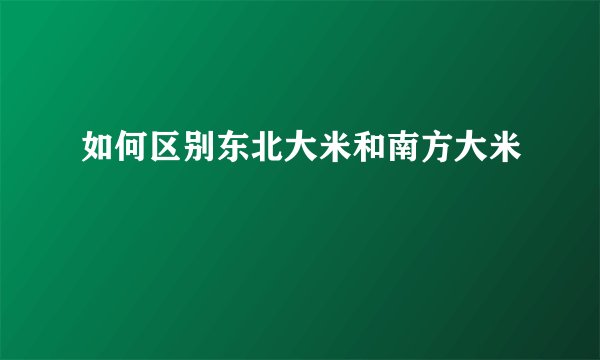 如何区别东北大米和南方大米