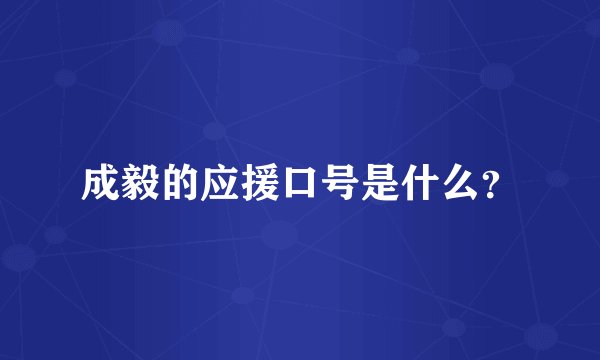成毅的应援口号是什么？