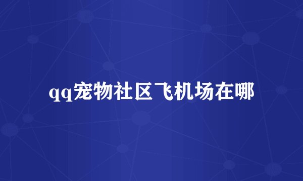 qq宠物社区飞机场在哪