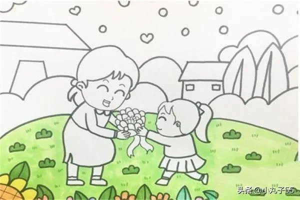 母亲节送给妈妈的画,孩子送妈妈的画怎么画?