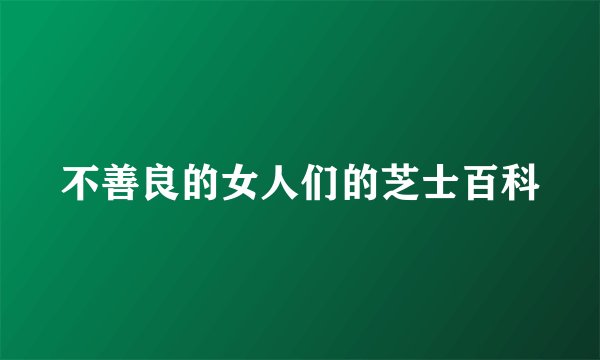 不善良的女人们的芝士百科