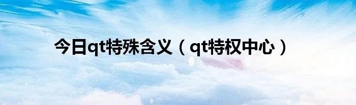 今日qt特殊含义（qt特权中心）