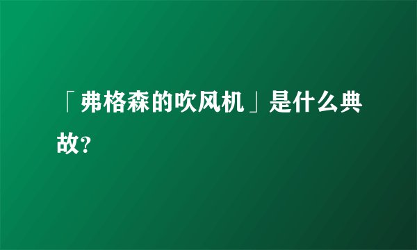 「弗格森的吹风机」是什么典故？