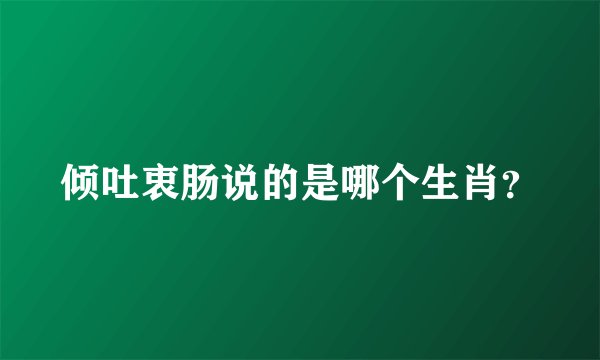 倾吐衷肠说的是哪个生肖？