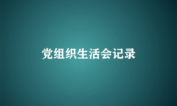 党组织生活会记录