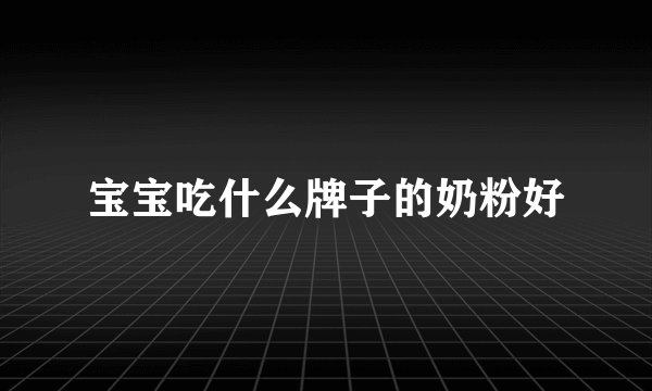 宝宝吃什么牌子的奶粉好
