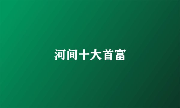 河间十大首富