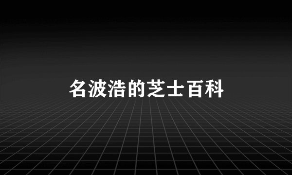 名波浩的芝士百科