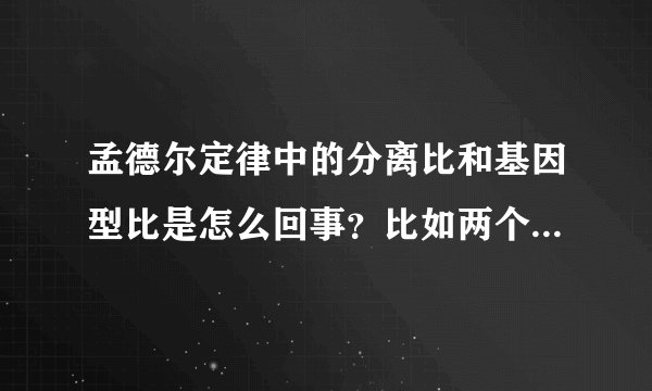 孟德尔定律中的分离比和基因型比是怎么回事？比如两个形状的形状比为9331 但是课本上用（3+1）^2算 为什么