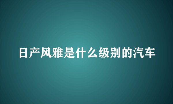 日产风雅是什么级别的汽车