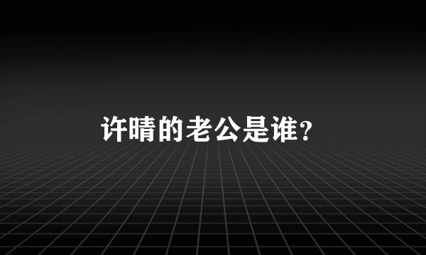 许晴的老公是谁？