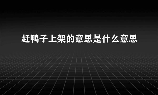 赶鸭子上架的意思是什么意思