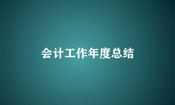 会计工作年度总结