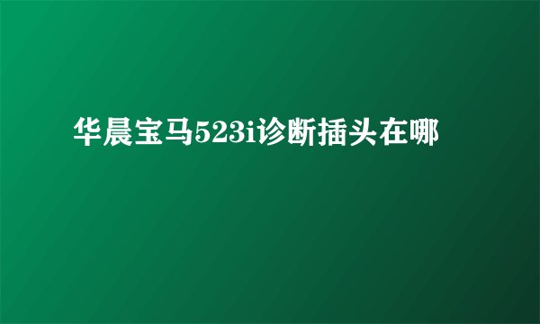 华晨宝马523i诊断插头在哪