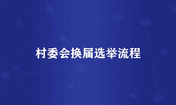 村委会换届选举流程