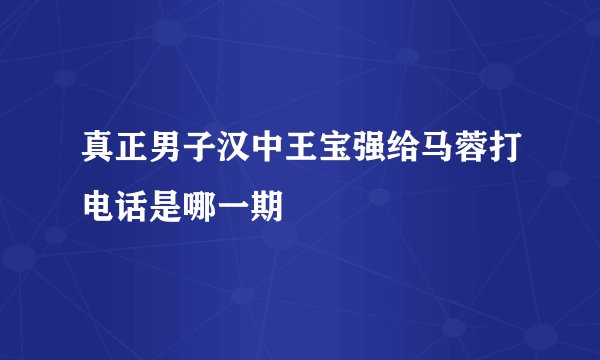 真正男子汉中王宝强给马蓉打电话是哪一期