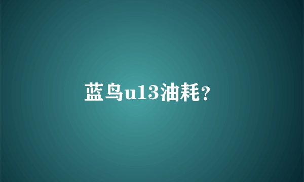蓝鸟u13油耗?